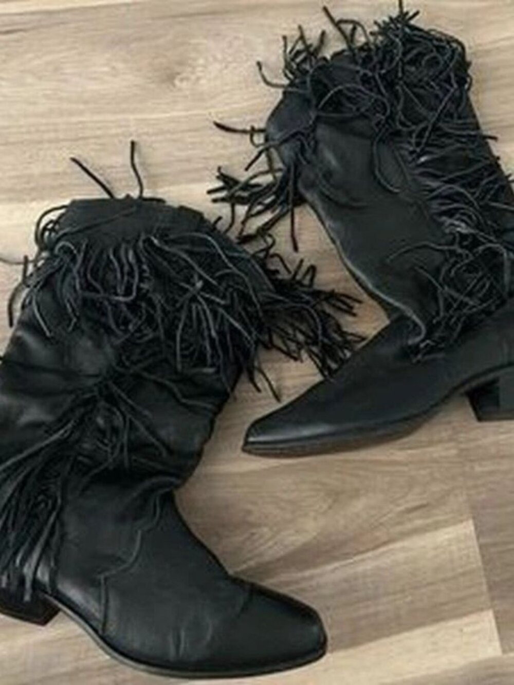 Dingo Black Pull on Vintage Leather Boots Size 5.5 Women's